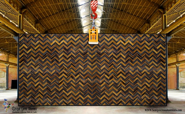 Blue and Golden Tiger Herringbone