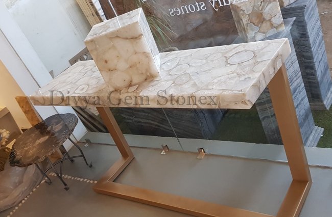 Crystal Agate Console Table